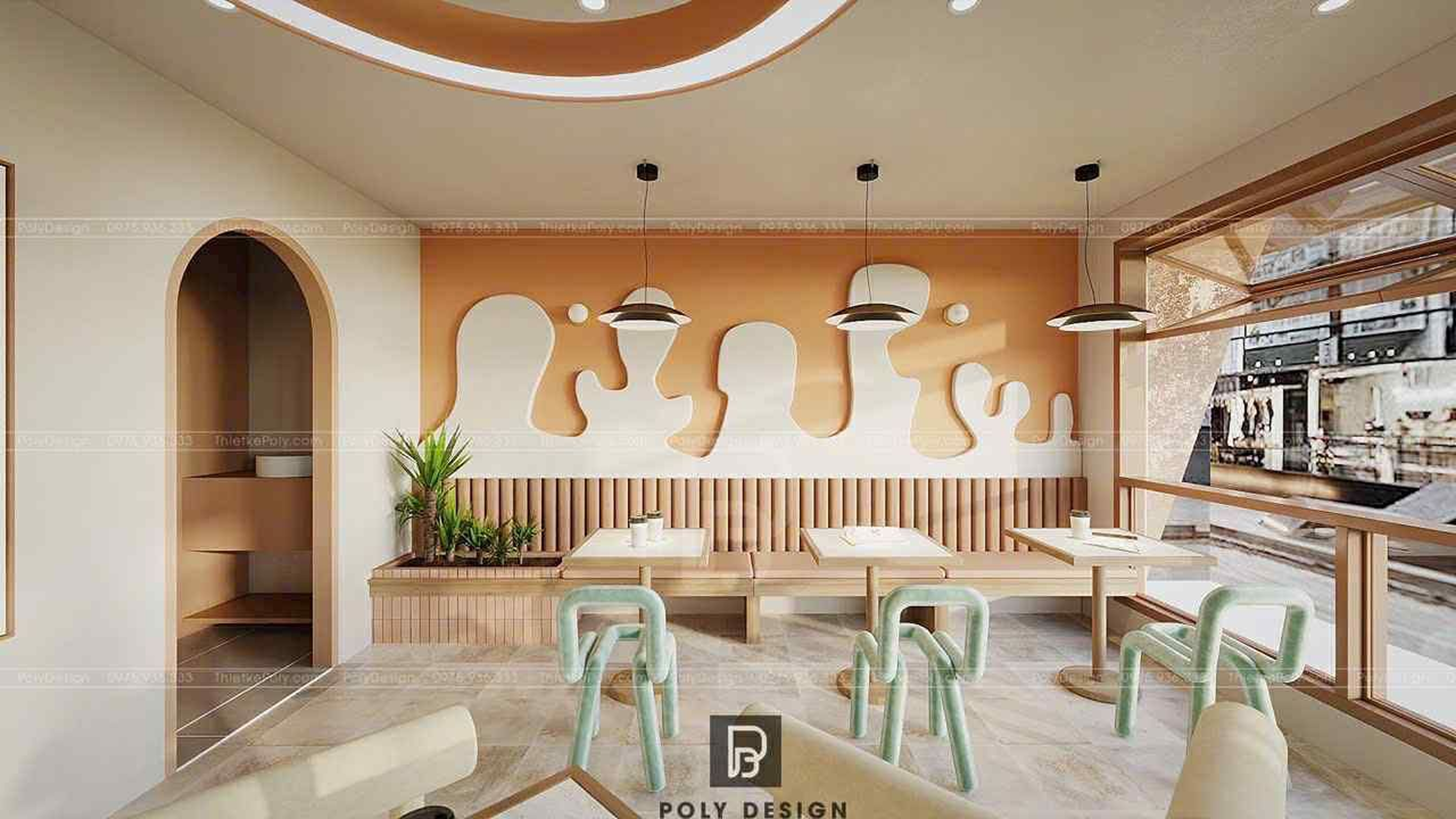 Warm accent wall lounge